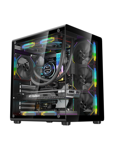 GABINETE NEXUS TECH VALIANT (MICRO ATX) 4 VENTILADORES INCLUIDOS